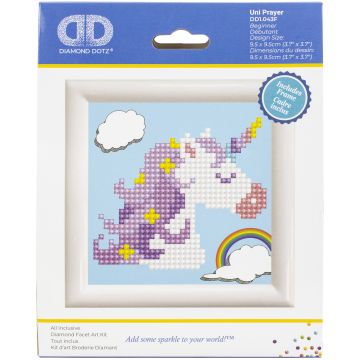 Diamond Dotz: Regenboog eenhoorn diamantschilderij set, 10x10 cm - .afbeelding