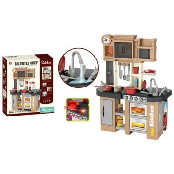 Szuperséf kiskonyha szett, világosbarna - 56 db-os, CSOMAGOLÁSSÉRÜLT - . kép