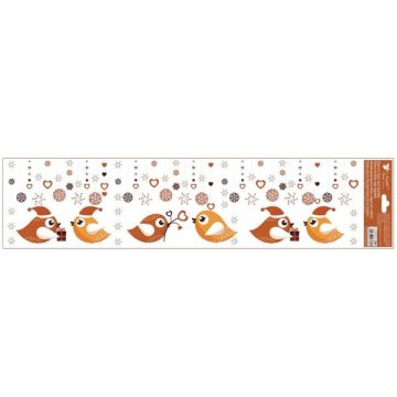 Kerstvogels raamsticker, 64 x 15 cm - diverse soorten - .afbeelding