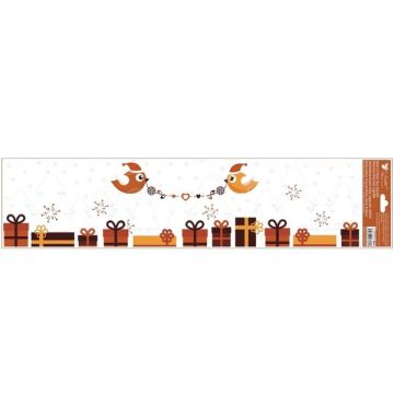 Kerstvogels raamsticker, 64 x 15 cm - diverse soorten - .afbeelding