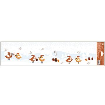 Adhesivo navideño para ventana de pajaritos, 64 x 15 cm - varios diseños - .imagen