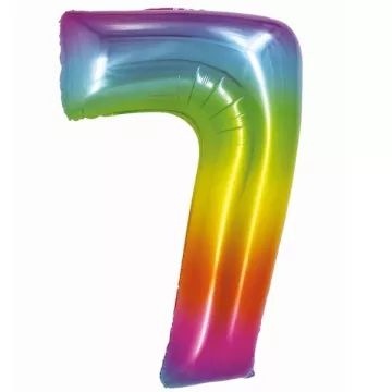 Palloncino in foil color arcobaleno, 76 cm - numero 7