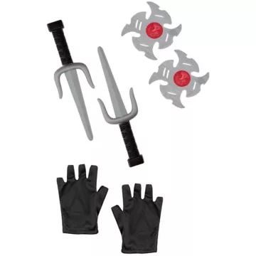Piros harcos Ninja jelmez fegyverekkel - 116 cm - . kép