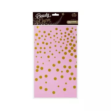 Beauty&Charm: Tischdecke mit goldenen Punkten - rosa, 137 x 183 cm - . bild aus