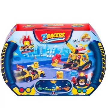 T-Racers: Conjunto de jogo guindaste turbo com super-carro - .Imagem