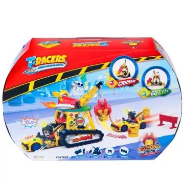 T-Racers: Conjunto de jogo guindaste turbo com super-carro - .Imagem