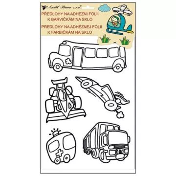 Jármű mintájú kontúrmatrica üvegfestéshez - 30 x 21 cm többféle - . kép