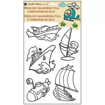 Jármű mintájú kontúrmatrica üvegfestéshez - 30 x 21 cm többféle - . kép