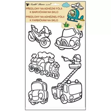 Jármű mintájú kontúrmatrica üvegfestéshez - 30 x 21 cm többféle - . kép