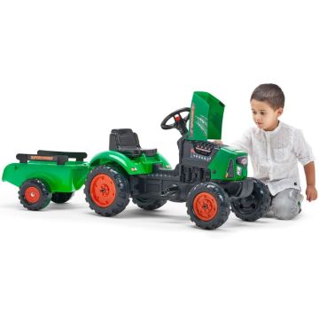 Falk: Traktor Supercharger utánfutóval – zöld - . kép