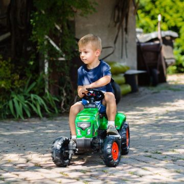 Falk: Zielony ciągnik Supercharger z przyczepą - .zdjęcie 