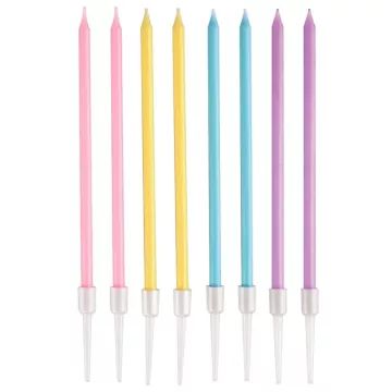 Macaron Candele colorate - 14 cm, 8 pezzi