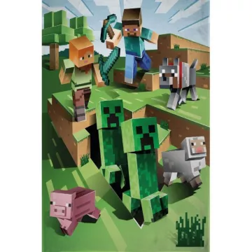 Minecraft: Kúszónövények harca polár takaró - 100 x 150 cm