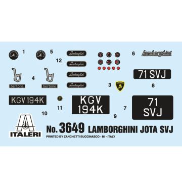 Italeri: Μοντέλο αυτοκινήτου Lamborghini Miura Jota SVJ, κλίμακα 1:24 - .εικόνα