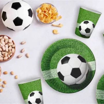 Gobelets en papier motif ballon de football - 200 ml, 6 pcs - .image