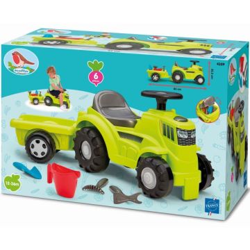 Écoiffier: Bébitaxi traktor utánfutóval - 81 cm, CSOMAGOLÁSSÉRÜLT - . kép