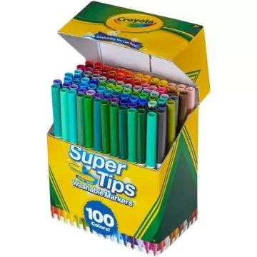 Crayola: SuperTips nuplaunami žymekliai - 100 vnt. rinkinys - .vaizdas