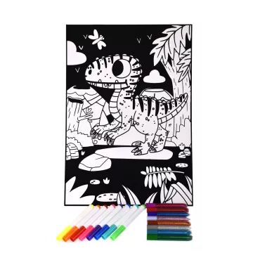 Tookyland: fluwelen kleurenset - dinosaurussen, 30x25 cm - .afbeelding