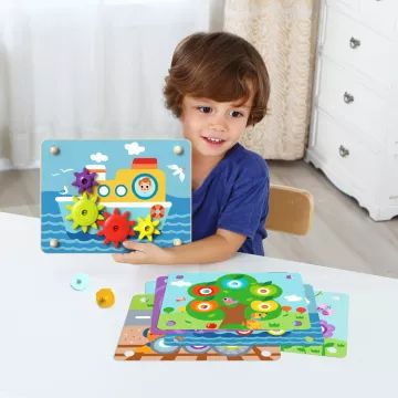 Tooky Toy: Jogo Educativo de Mosaico de Engrenagens - .Imagem