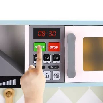 Tooky Toy: Cozinha de madeira com micro-ondas embutido - .Imagem