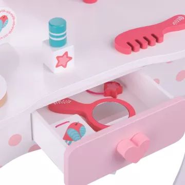 Tooky Toy: Fa fésülködőasztal szives díszítéssel - . kép