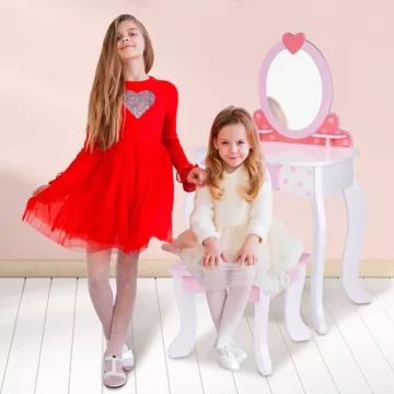 Tooky Toy: Ξύλινη τουαλέτα με διακόσμηση σε σχήμα καρδιάς - .εικόνα