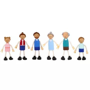 Tooky Toy: Kétemeletes babaház figurákkal, fa - . kép