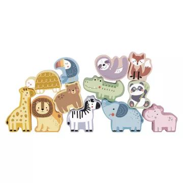 Tooky Toy: Állatos egyensúlyozó- és toronyépítő játék - . kép