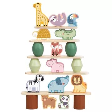 Tooky Toy: Állatos egyensúlyozó- és toronyépítő játék - . kép