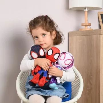 Pukje en zijn geweldige vrienden: Spidey knuffel met lichtgevende ogen - 25 cm - .afbeelding