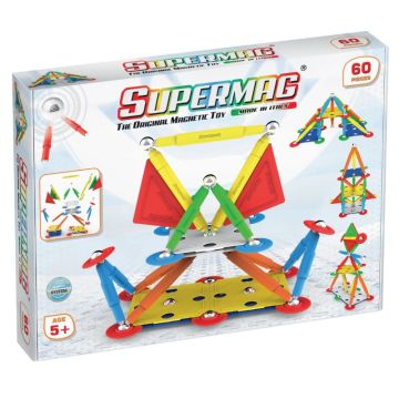 Supermag Projects: Multicolor mágneses építőjáték készlet - 60 db-os