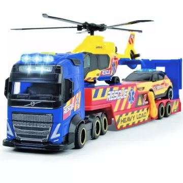 Dickie: Conjunto de brinquedos de carro de resgate com helicóptero - Com luz e som - .Imagem