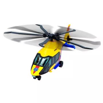 Dickie: Conjunto de brinquedos de carro de resgate com helicóptero - Com luz e som - .Imagem