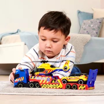 Dickie: Conjunto de brinquedos de carro de resgate com helicóptero - Com luz e som - .Imagem