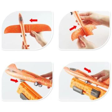 3az1-ben repülőgép- és szivacstöltény kilövő pisztoly - Narancssárga - . kép