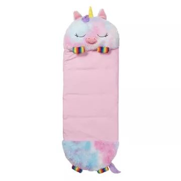 Happy Nappers: 2 viename miegmaišis ir pagalvė - Vaivorykštinis vienaragis, 137 cm - .vaizdas