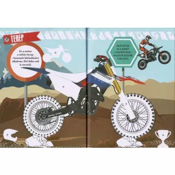 Motociclete uriașe - carte de colorat cu autocolante - limba maghiară - .foto