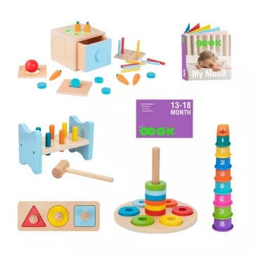Sada rozvojových dřevěných hraček pro kojence Tooky Toy - 60 dílů - .obrázek