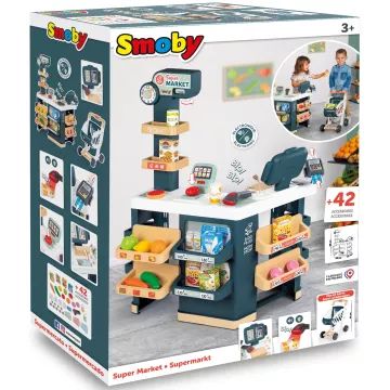 Smoby: Supermarket herní sada s nákupním vozíkem - 42 ks - .obrázek