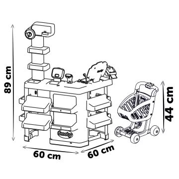 Smoby: Supermarket herní sada s nákupním vozíkem - 42 ks - .obrázek