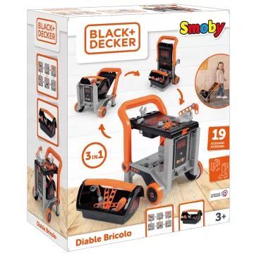Smoby: Black & Decker 3 în 1 Devil Workmate bancă - 19 piese - .foto