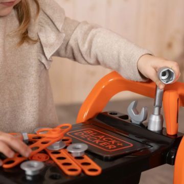 Smoby: Black & Decker 3 în 1 Devil Workmate bancă - 19 piese - .foto