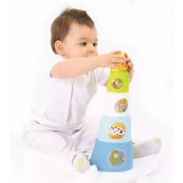 Smoby: Cotoons Happy Tower brinquedo de construção de torre - azul - .Imagem