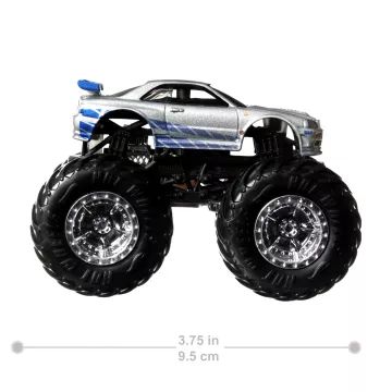 Hot Wheels Monster Trucks: Fast and Furious Nissan Skyline avtomobilček, 1:64 - .slika