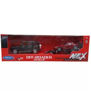 Welly: Carrinho de metal com reboque, 1:32 - várias opções - .Imagem