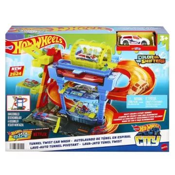 Hot Wheels City: Autolavaggio a piani con pista e macchinina cambia-colore