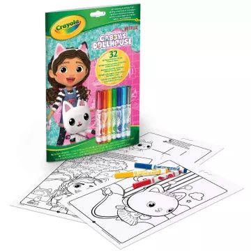 Crayola Kleur en Activiteit: Gabby's Poppenhuis activiteitenboek met 7 stiften - .afbeelding