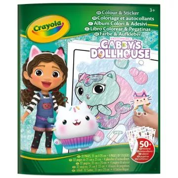 Crayola: Malebog med klistermærker - Gabby s Dukkehus