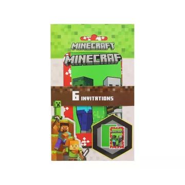 Minecraft: Pozvánka s obálkou - 6 ks - .Obrázok