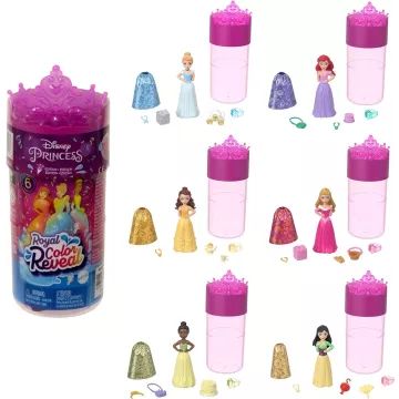 Disney hercegnők: Color Reveal meglepetés mini baba - Királyi parti - . kép
